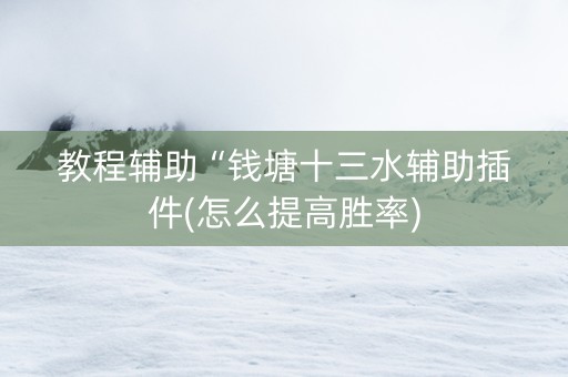 教程辅助“钱塘十三水辅助插件(怎么提高胜率)