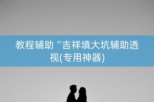 教程辅助“吉祥填大坑辅助透视(专用神器)