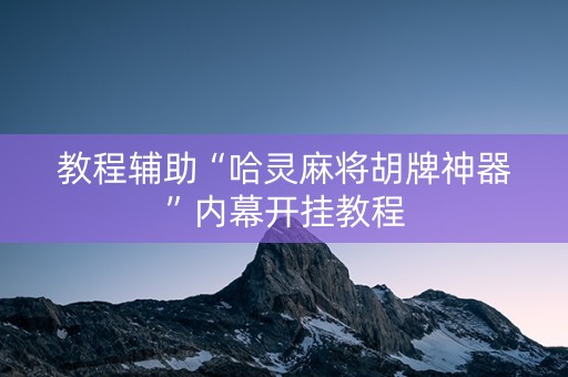 教程辅助“哈灵麻将胡牌神器”内幕开挂教程