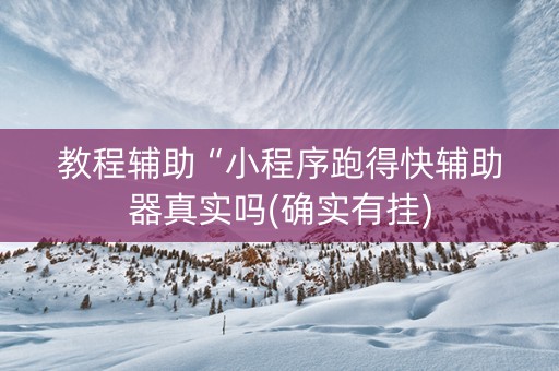 教程辅助“小程序跑得快辅助器真实吗(确实有挂)