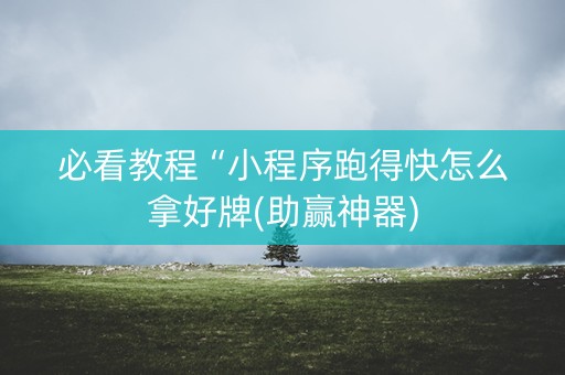 必看教程“小程序跑得快怎么拿好牌(助赢神器)