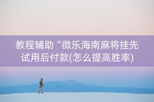 教程辅助“微乐海南麻将挂先试用后付款(怎么提高胜率)