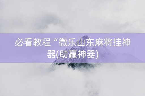 必看教程“微乐山东麻将挂神器(助赢神器)