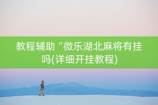 教程辅助“微乐湖北麻将有挂吗(详细开挂教程)