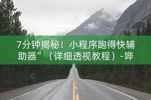 7分钟揭秘！小程序跑得快辅助器”（详细透视教程）-哔哩哔哩