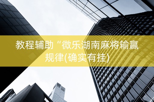 教程辅助“微乐湖南麻将输赢规律(确实有挂)