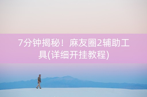7分钟揭秘！麻友圈2辅助工具(详细开挂教程)