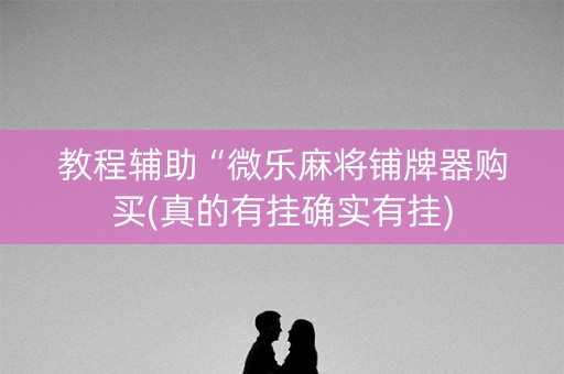 教程辅助“微乐麻将铺牌器购买(真的有挂确实有挂)