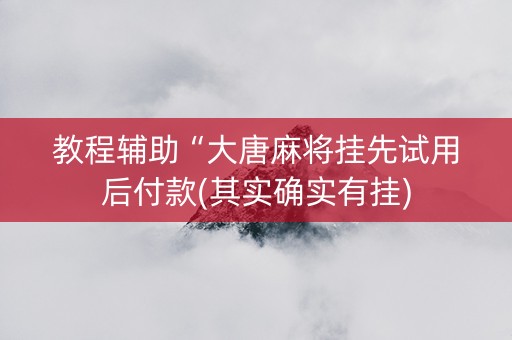 教程辅助“大唐麻将挂先试用后付款(其实确实有挂)