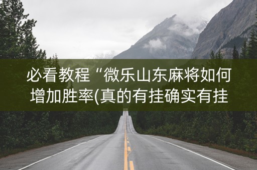 必看教程“微乐山东麻将如何增加胜率(真的有挂确实有挂)