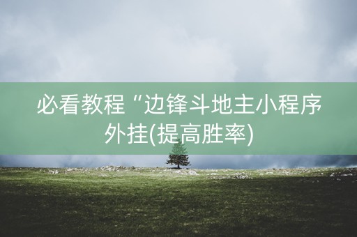 必看教程“边锋斗地主小程序外挂(提高胜率)