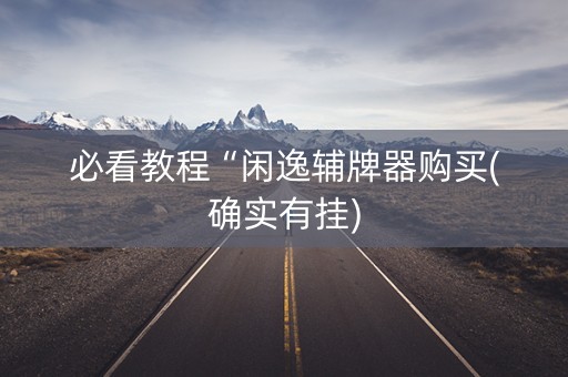 必看教程“闲逸辅牌器购买(确实有挂)