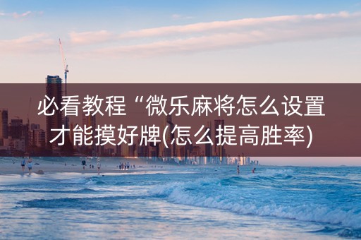 必看教程“微乐麻将怎么设置才能摸好牌(怎么提高胜率)