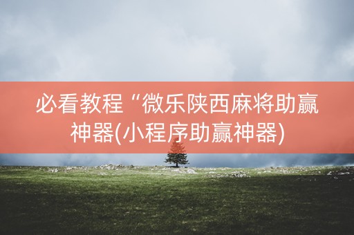 必看教程“微乐陕西麻将助赢神器(小程序助赢神器)