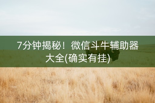 7分钟揭秘！微信斗牛辅助器大全(确实有挂)