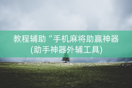 教程辅助“手机麻将助赢神器(助手神器外辅工具)