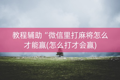 教程辅助“微信里打麻将怎么才能赢(怎么打才会赢)