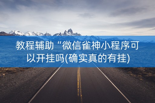 教程辅助“微信雀神小程序可以开挂吗(确实真的有挂)