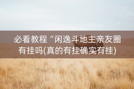 必看教程“闲逸斗地主亲友圈有挂吗(真的有挂确实有挂)