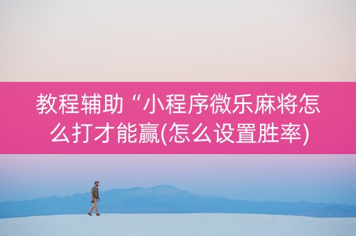 教程辅助“小程序微乐麻将怎么打才能赢(怎么设置胜率)
