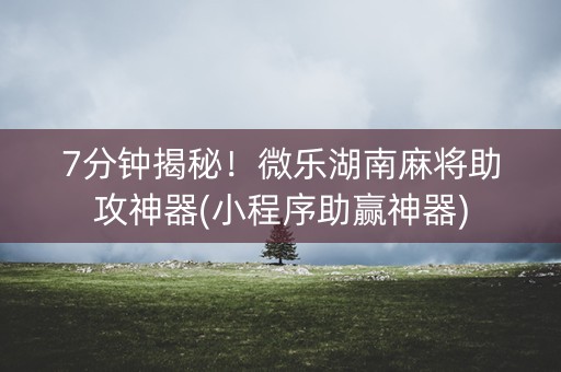 7分钟揭秘！微乐湖南麻将助攻神器(小程序助赢神器)