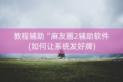教程辅助“麻友圈2辅助软件(如何让系统发好牌)
