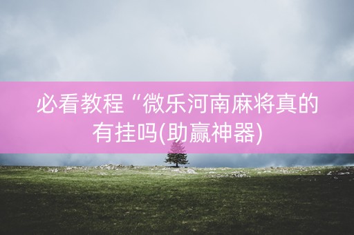 必看教程“微乐河南麻将真的有挂吗(助赢神器)
