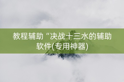 教程辅助“决战十三水的辅助软件(专用神器)