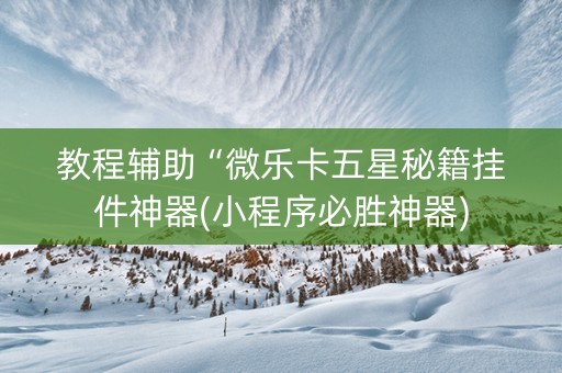 教程辅助“微乐卡五星秘籍挂件神器(小程序必胜神器)