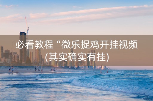 必看教程“微乐捉鸡开挂视频(其实确实有挂)