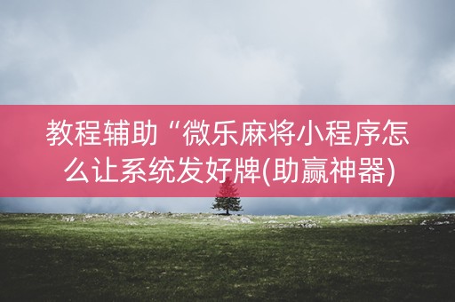 教程辅助“微乐麻将小程序怎么让系统发好牌(助赢神器)