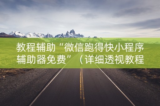 教程辅助“微信跑得快小程序辅助器免费”（详细透视教程）-哔哩哔哩