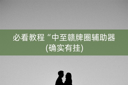 必看教程“中至赣牌圈辅助器(确实有挂)