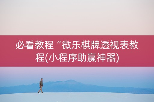 必看教程“微乐棋牌透视表教程(小程序助赢神器)