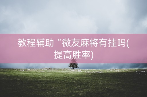 教程辅助“微友麻将有挂吗(提高胜率)