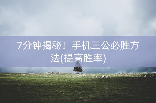 7分钟揭秘！手机三公必胜方法(提高胜率)