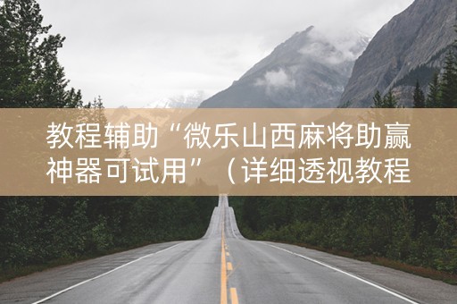 教程辅助“微乐山西麻将助赢神器可试用”（详细透视教程）-哔哩哔哩