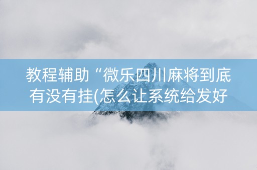 教程辅助“微乐四川麻将到底有没有挂(怎么让系统给发好牌)