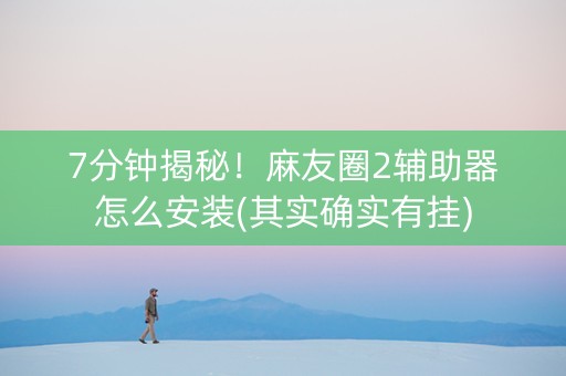 7分钟揭秘！麻友圈2辅助器怎么安装(其实确实有挂)