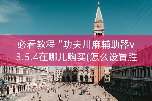必看教程“功夫川麻辅助器v3.5.4在哪儿购买(怎么设置胜率)