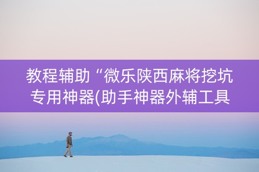 教程辅助“微乐陕西麻将挖坑专用神器(助手神器外辅工具)