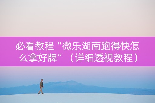 必看教程“微乐湖南跑得快怎么拿好牌”（详细透视教程）-哔哩哔哩