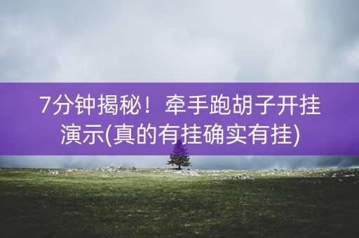 7分钟揭秘！牵手跑胡子开挂演示(真的有挂确实有挂)