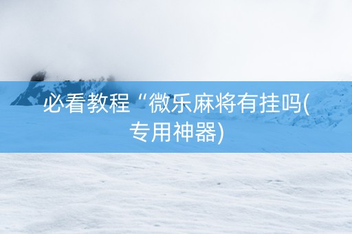 必看教程“微乐麻将有挂吗(专用神器)