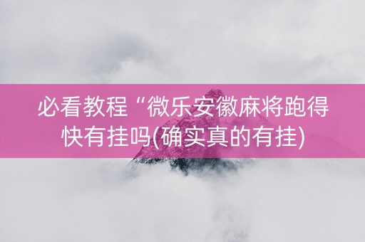 必看教程“微乐安徽麻将跑得快有挂吗(确实真的有挂)