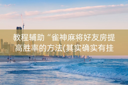 教程辅助“雀神麻将好友房提高胜率的方法(其实确实有挂)