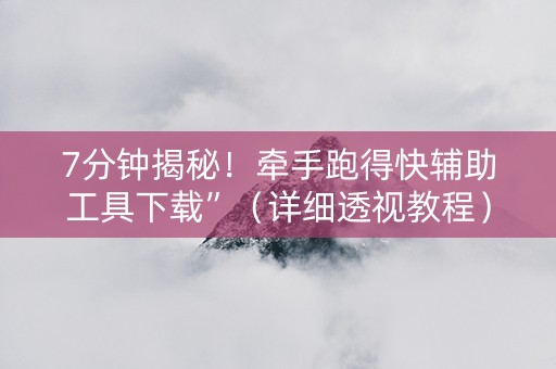 7分钟揭秘！牵手跑得快辅助工具下载”（详细透视教程）-哔哩哔哩