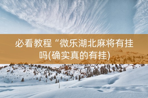 必看教程“微乐湖北麻将有挂吗(确实真的有挂)