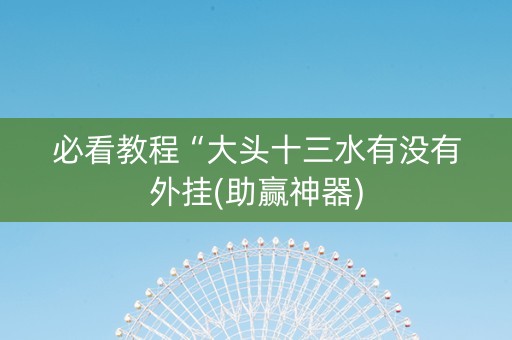 必看教程“大头十三水有没有外挂(助赢神器)