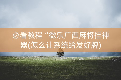 必看教程“微乐广西麻将挂神器(怎么让系统给发好牌)